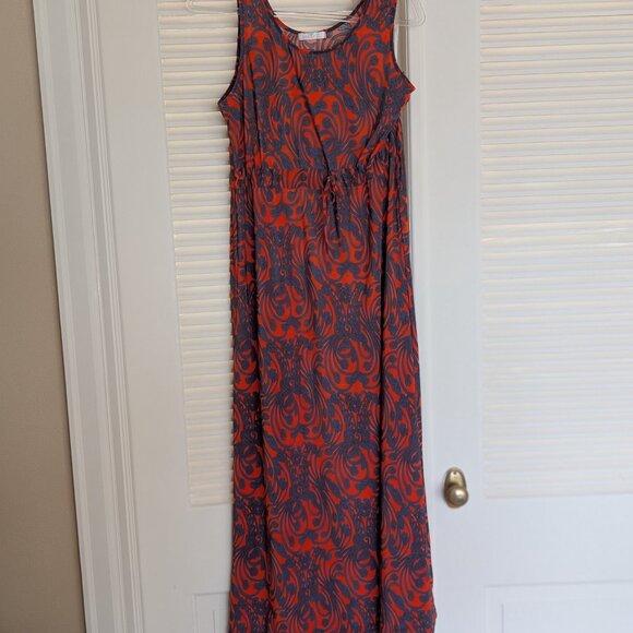 Julia‎ Silk Blend Maxi Dress Womens Size XL w/ Drawstring Empire Waist EUC - Picture 7 of 9